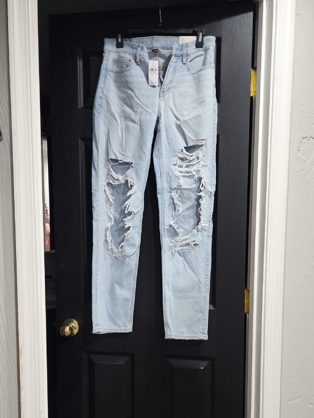 American Eagle Outfitters Light Blue Distressed Straight STRIGID SIZE 0